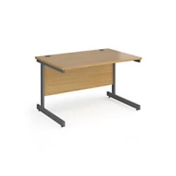 Image of Dams International Rectangular Straight Desk with Oak finish MFC Top, Panel Legs Contract 25 1200 x 800 x 725mm