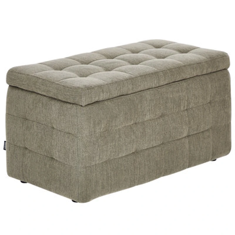 Image of Beliani Storage Ottoman Michigan Fabric 74cm 42cm Olive Green