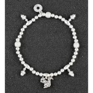 Image of Country Squirrel Acorns Silver Plated Bracelet