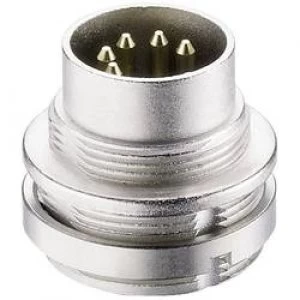 Image of DIN connector Plug vertical mount Number of pins 12 Silver Lumberg 0314 12