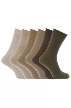 Image of 100% Cotton Ribbed Classic Socks (Pack Of 6)