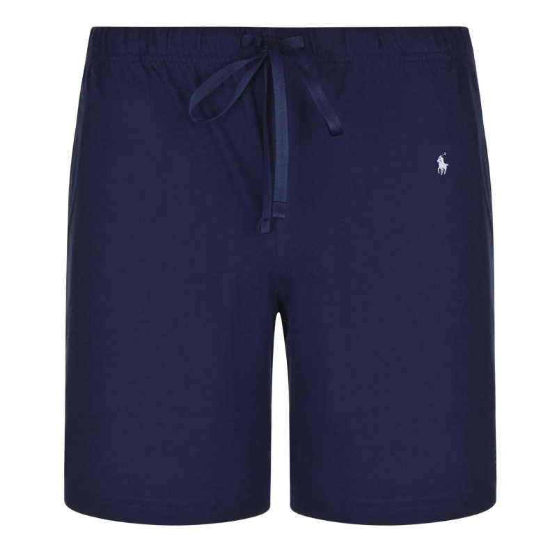 Image of Polo Ralph Lauren Mens Cotton Jersey Jogger Shorts Navy/White male 2XL