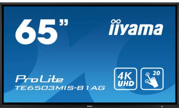 Image of 65" Touch Screen Monitor 20 Point Touch HDMI and USBs350 cd/m2 VESA Wall Mount 600 x 400mm