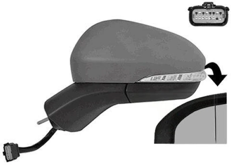 Image of VAN WEZEL 1883807 Wing mirror * HAGUS * Left, black, Heatable, partially primed Outside Mirror (50)
