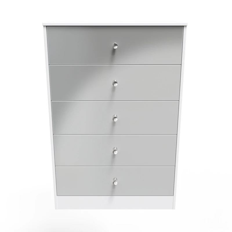 Image of Ready Assembled 2 U Taunton 5 Drawer Chest (Ready Assembled) Mid Grey