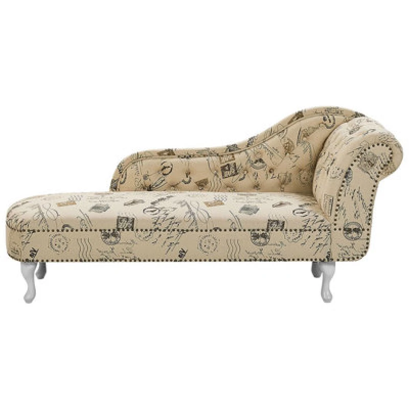 Image of Beliani Right-Hand Chaise Lounge Nimes Fabric Beige