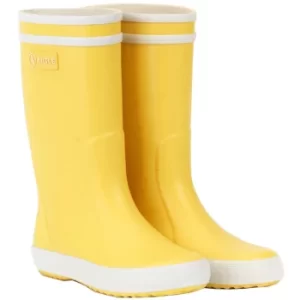 image of Aigle Childrens Lolly Pop Wellington Boots Yellow/White EU29