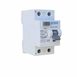 Image of ESR RCCB RCD 2 Pole Type A Domestic Consumer Unit Circuit Breaker - 80A 30mA