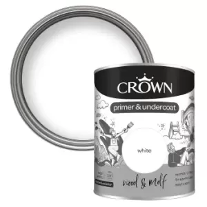 image of Crown Quick Dry Wood & MDF Primer & Undercoat White - 750ml