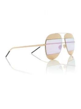 Image of Dior Sunglasses Pink gold pilot CD SPLIT1 sunglasses Gold
