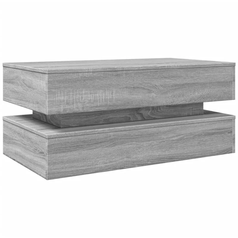 Image of VIDAXL Vidaxl - Coffee Table with LED Lights Grey Sonoma 90x50x40cm 8721012466357