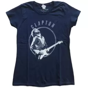 Image of Eric Clapton - Vintage Photo Ladies XX-Large T-Shirt - Blue