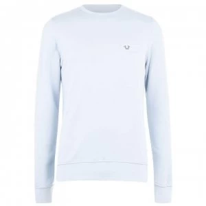 True Religion Metal Logo Sweater - Sky Blue SMU