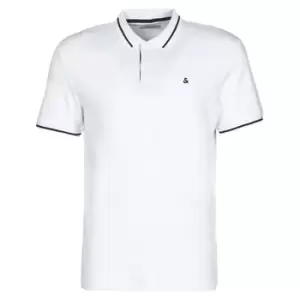 image of Jack Jones JJEJERSEY mens Polo shirt in White - Sizes XXL,S,M,XL,XS