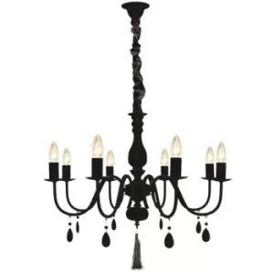 image of Linea Verdace Magnifico 8 Light Multi Arm Chandeliers Black