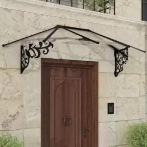 Image of 7a 1 x 2a 11 Palram Canopia Lily 2130 Black Clear Door Canopy (2.16m x 0.88m)