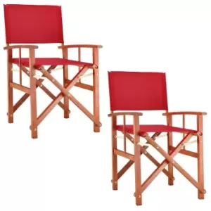 Image of Director's Chair Cannes 2Pcs Set Red Eucalyptus Wood FSC -certified