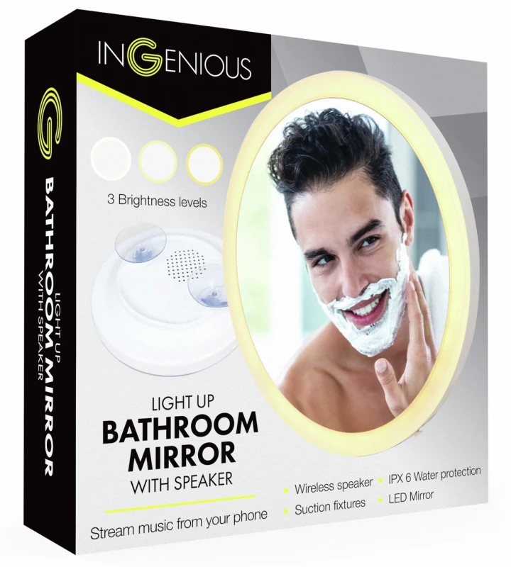 Image of Ingenious Stylish Mirror Speaker - Your Shower Karaoke Buddy