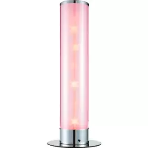 Image of Glow Galaxy Table Lamp Cylinder Colour Changing LED Base - Chrome - Litecraft