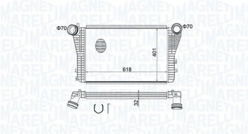 Image of MAGNETI MARELLI Intercooler MAGNETI MARELLI 351319204030