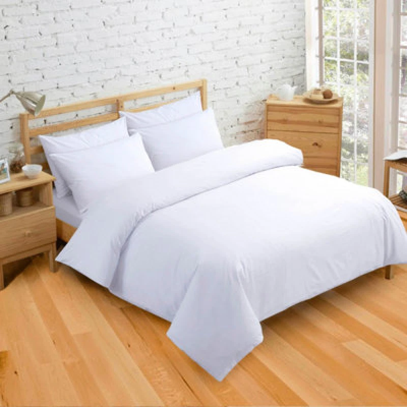 Image of Velosso White Plain Dyed Duvet Cover And Pillowcase Set Double