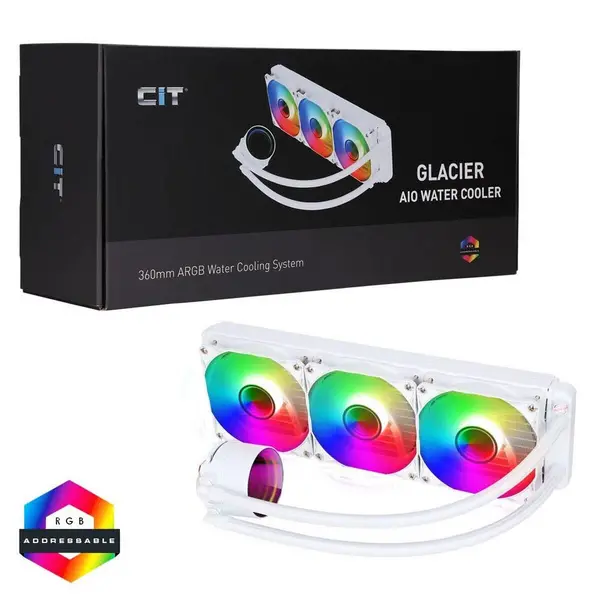Image of CIT PRO GLACIER 360mm White ARGB Infinity Liquid Cooler