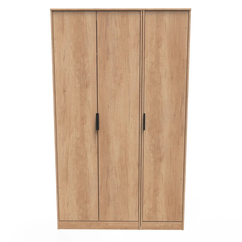 Image of Fuji 3 Door Wardrobe In Nebraska Oak (Ready Assembled)