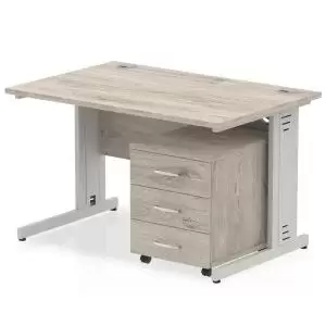 Image of Impulse 1200 Straight Wire Managed Workstation With Three Drawer