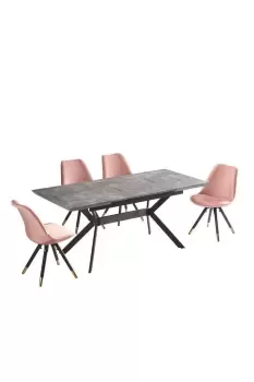 image of 'Sofia Blaze' LUX Dining Set with a Table & Chairs Set of 4