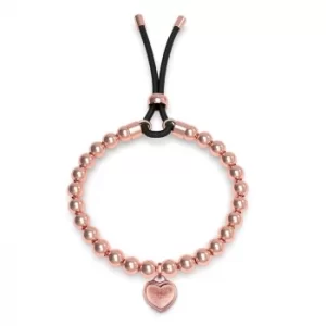 image of Guess Rose Gold Tone Beaded Heart Bracelet