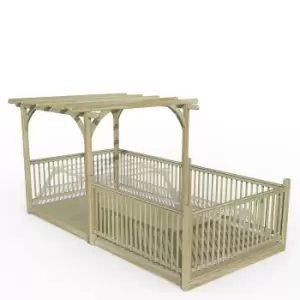 Image of Forest Garden Ultmia Pergola and Decking Kit 4.8m with 5 x Balustrade