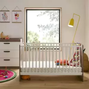 image of Cuddleco Enzo 2 Piece Nursery Furniture Set - Truffle Oak & White