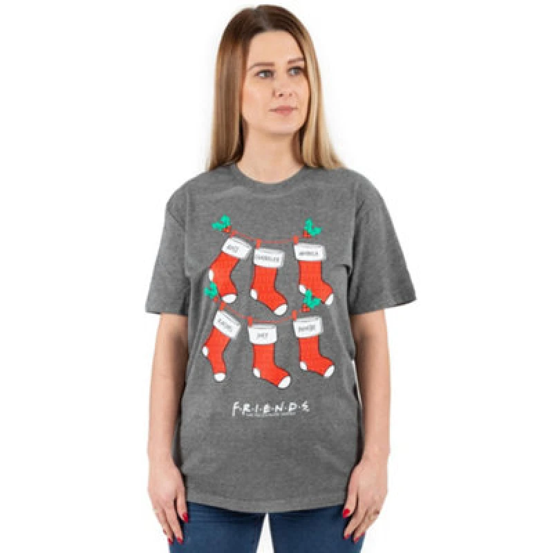 Image of Friends Short Sleeved T-Shirt Grey female