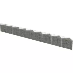 Image of Gabion Wall Galvanised Steel 630x30x50cm Vidaxl Silver