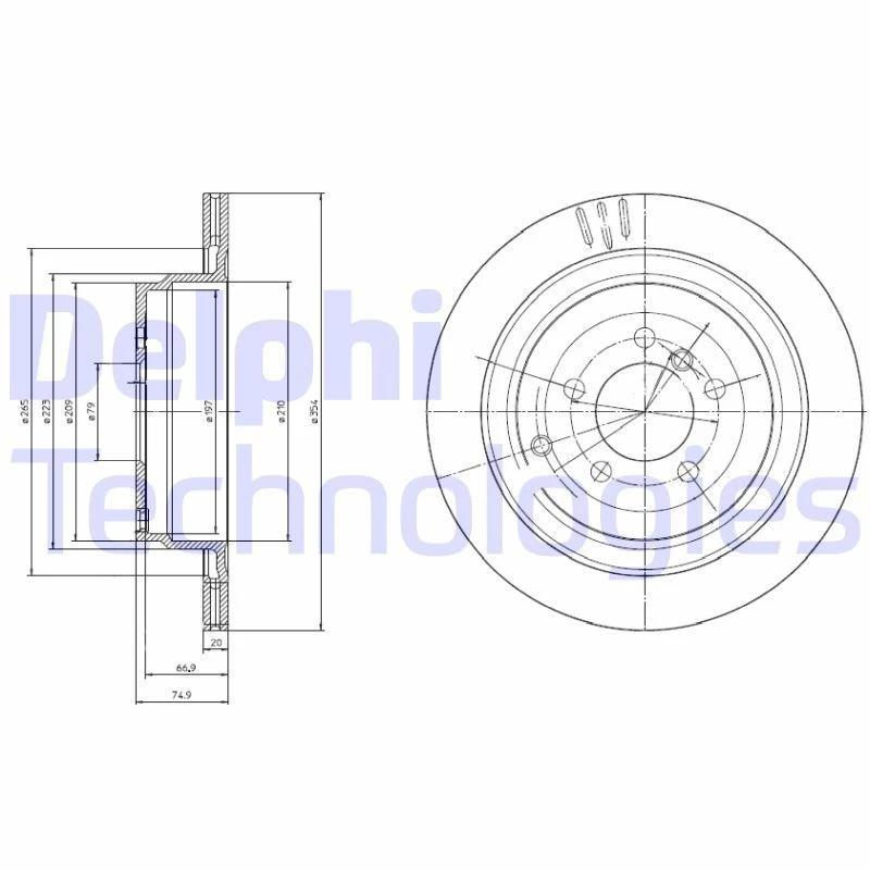 Image of DELPHI Brake disc DELPHI BG4021C