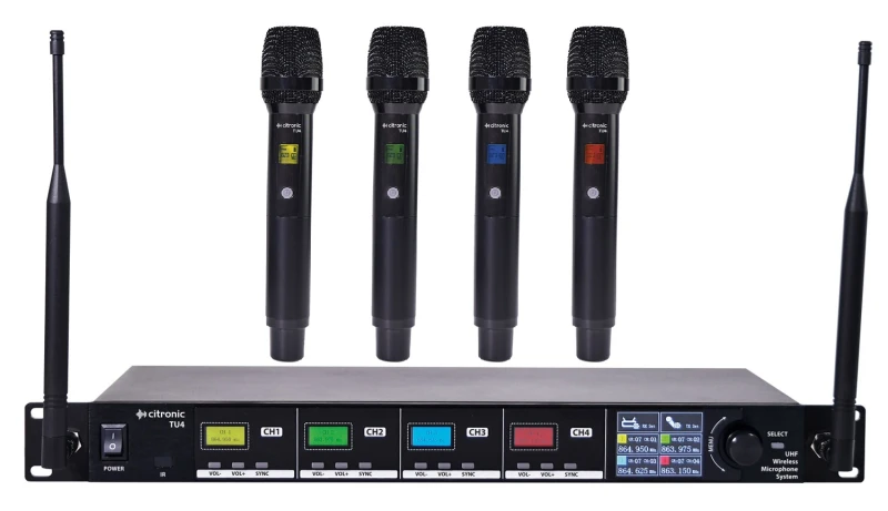 Image of Chord TU4 Quad PLL Mic Set 4 x Handheld Transmitters 171.043UK