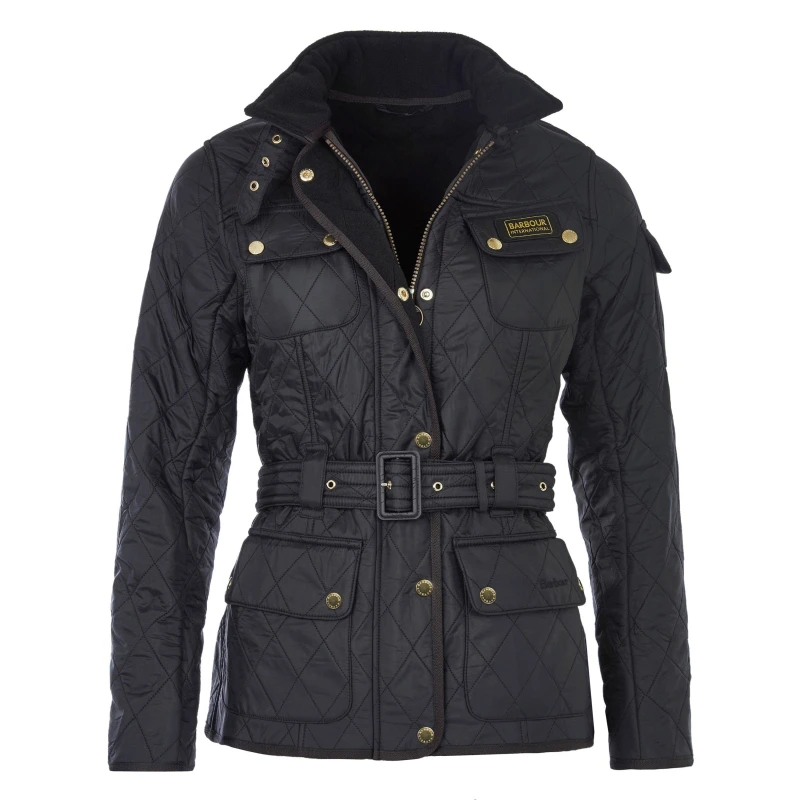 Image of Barbour International Polarquilt Shell Jacket - UK 16 Black Coats and Jackets female LQU0030BK91 UK 16