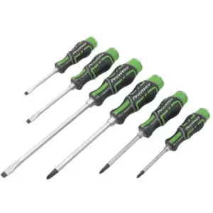 Image of AK4940HV Hammer-Thru Screwdriver Set Hi-Vis Green 6pc - Sealey