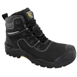 Image of Grafters Mens Leather Laced 6" Safety Boot (11 UK) (Black)