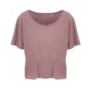 image of Ecologie Womens/Ladies Daintree EcoViscose Cropped T-Shirt (M) (Dusty Pink)