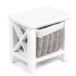 image of Robert Dyas Tocino Ready Assembled X Side 1-Basket Vertical Wooden Storage Unit