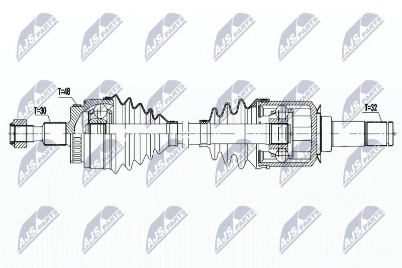 Image of NTY NPW-ME-130 Drive shaft Automatic Transmission, Rear Axle Drive Shaft (13)