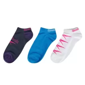 Image of Reebok 3 Pack Invisible Trainers Socks - Blue