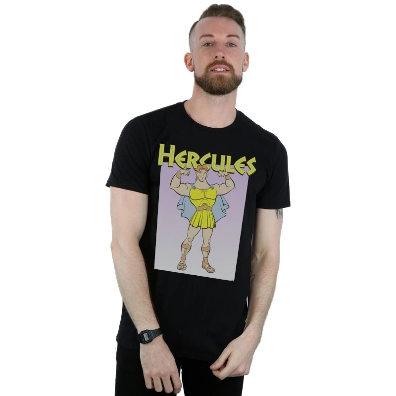 Image of Disney Men Hercules Muscles T-Shirt in Black Size: Small Black S Male 5059276954468