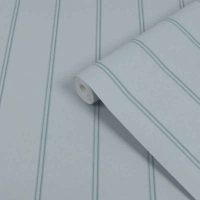 Image of Laura Ashley Seaspray Blue Chalford Wood Panel Effect Smooth Wallpaper