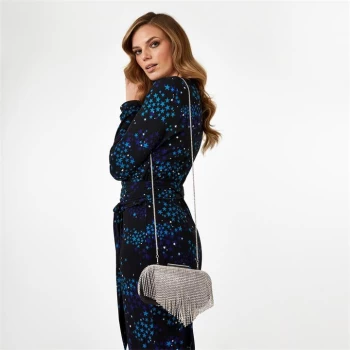 Image of Biba BIBA x Tess Daly Diamante Clutch Bag - Silver