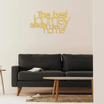 Image of The Best Lourney Always - Gold Gold Decorative Metal Wall Accessory
