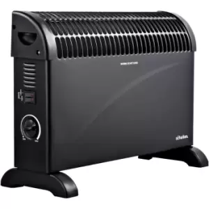 image of 2000W Electric Convector Radiator Heater - 3 Heat Settings, Adjustable Thermostat & Overheat Protection in Black - Schallen