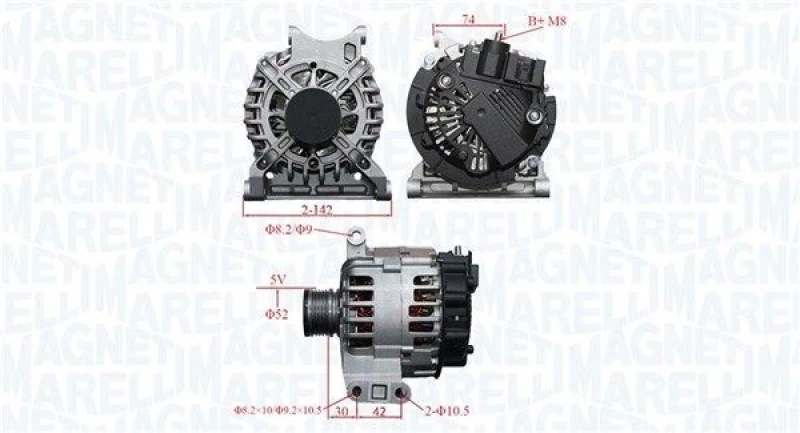 Image of MAGNETI MARELLI Alternator MAGNETI MARELLI 063739065010