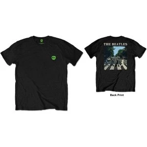 Image of The Beatles - Abbey Road & Logo Mens Medium T-Shirt - Black